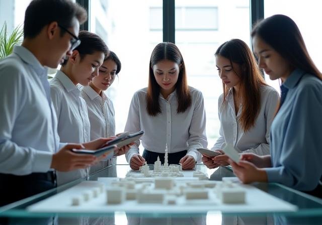 Diverse Filipino team collaborating in a modern Manila office space